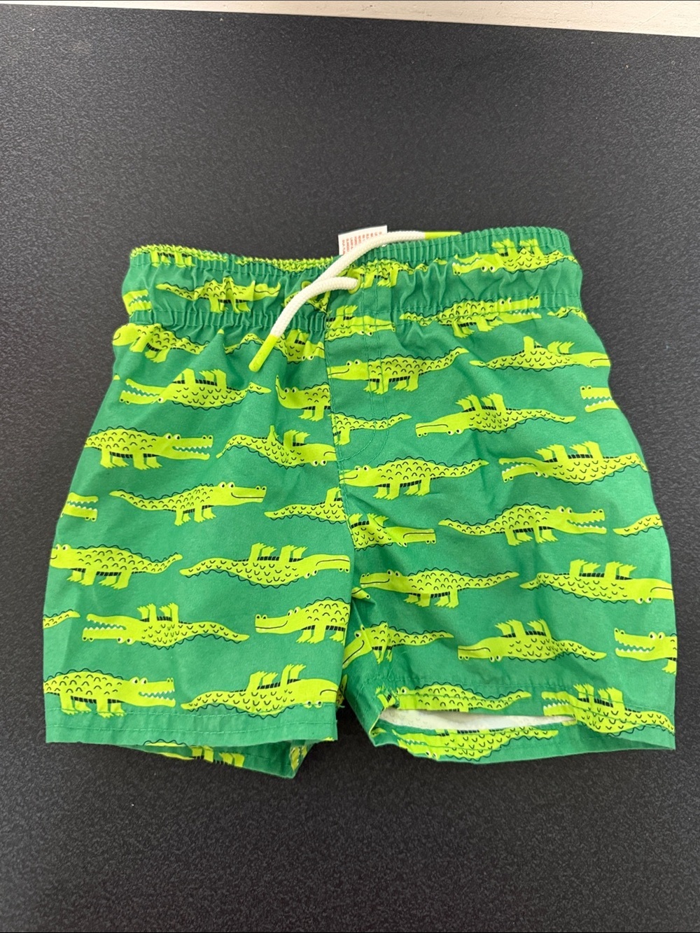 Cat & Jack Green and Neon Yellow Alligator Swim Shorts